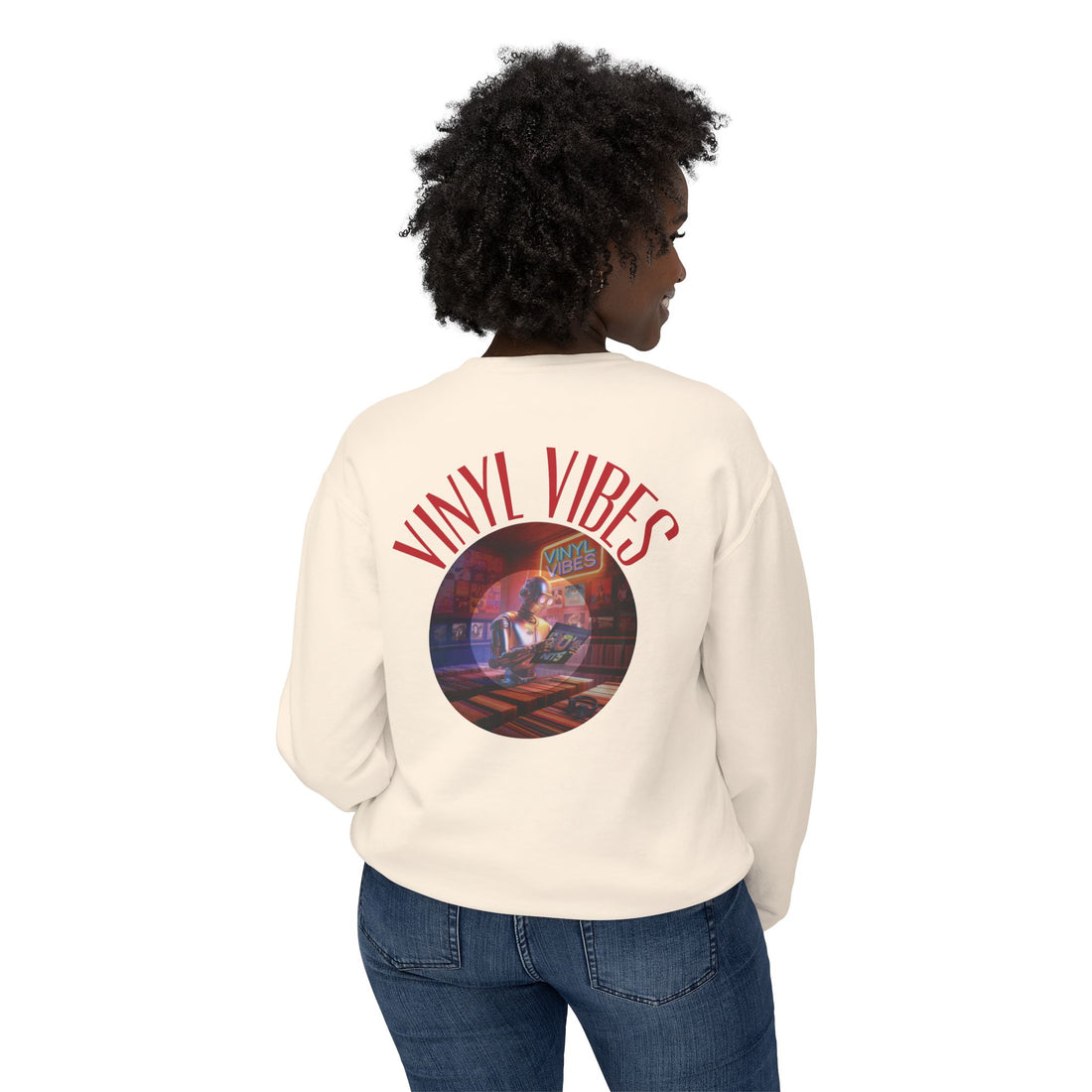 Retro Robot Record-Shop Sweatshirt