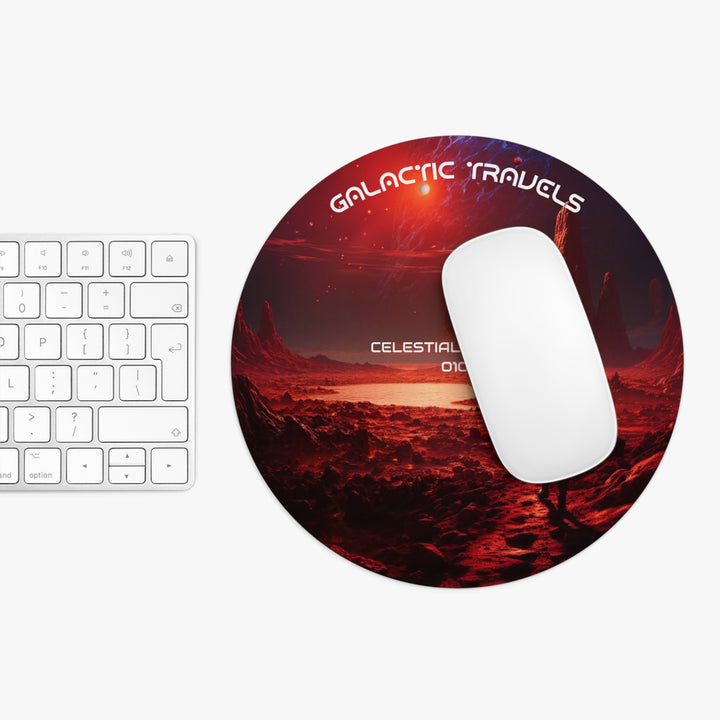 Round Mouse Pad, Red Horizon Mouse Pad