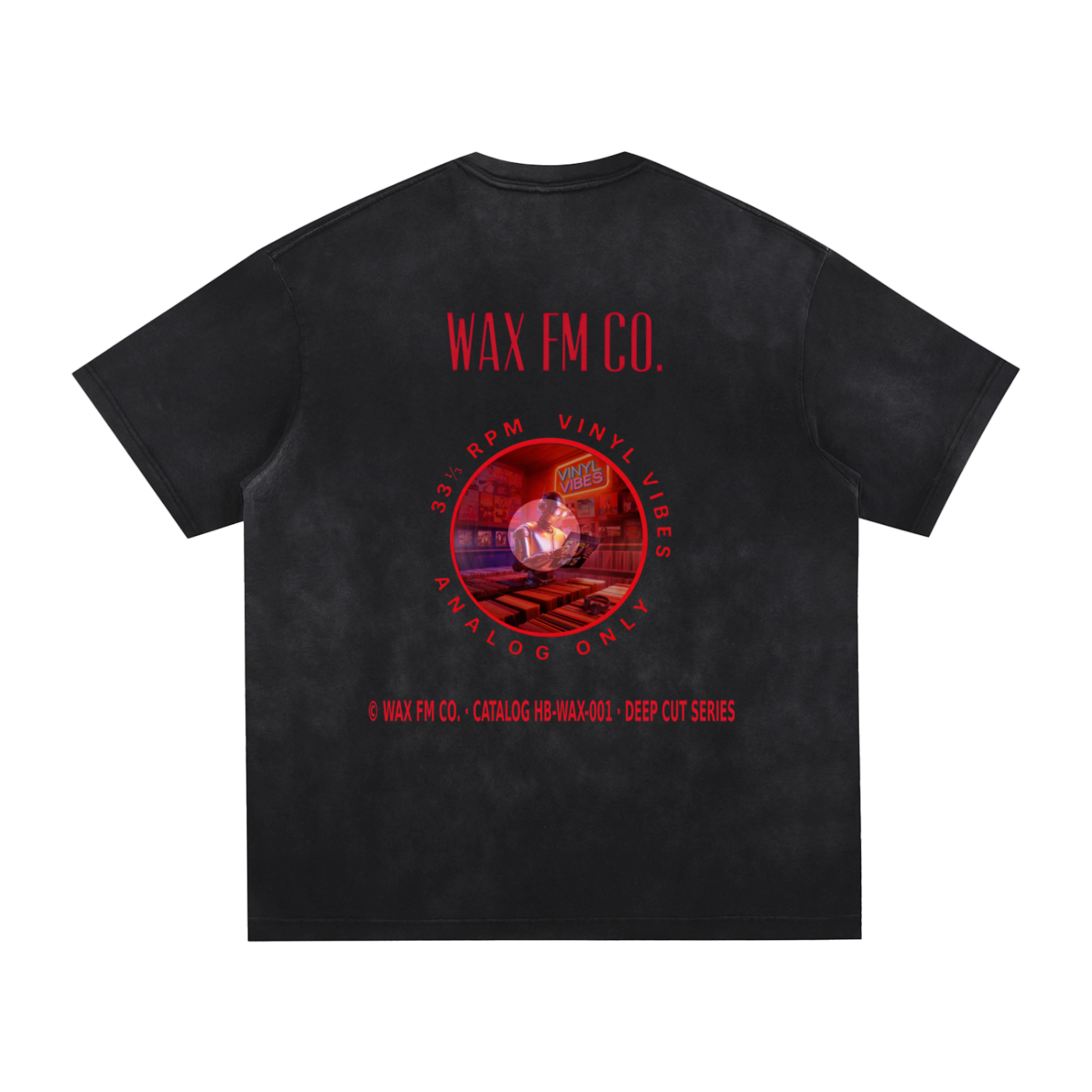 “Vinyl Wax FM Co.” Vintage Washed Tee