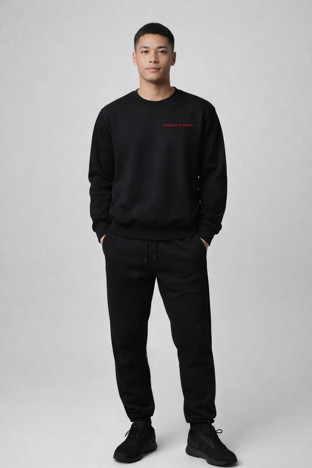 Red Moon Landscape Crewneck Sweatshirt