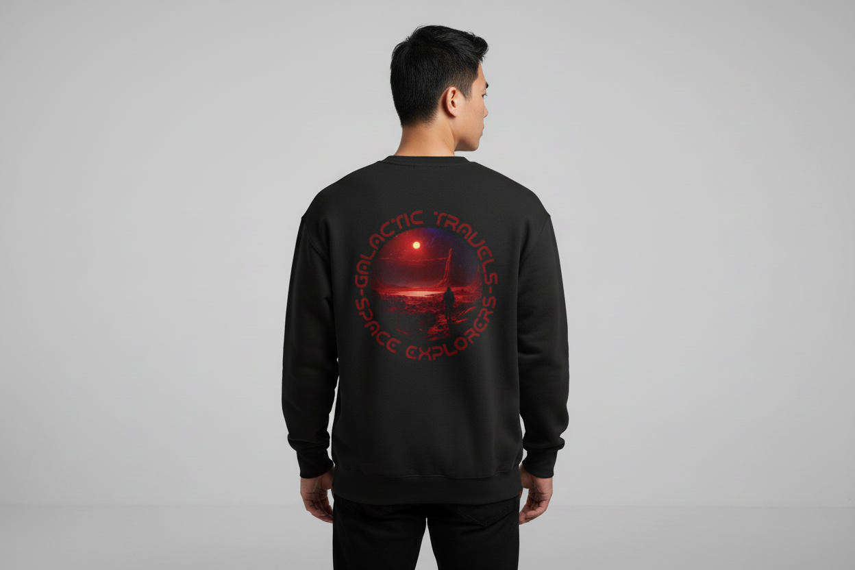 Red Moon Landscape Crewneck Sweatshirt