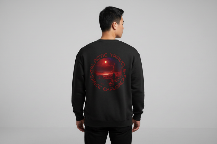 Red Moon Landscape Crewneck Sweatshirt