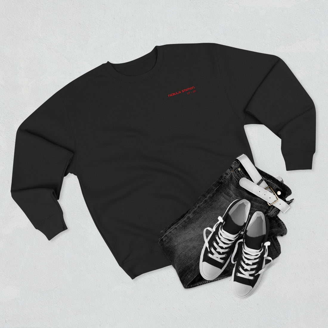 Red Moon Landscape Crewneck Sweatshirt