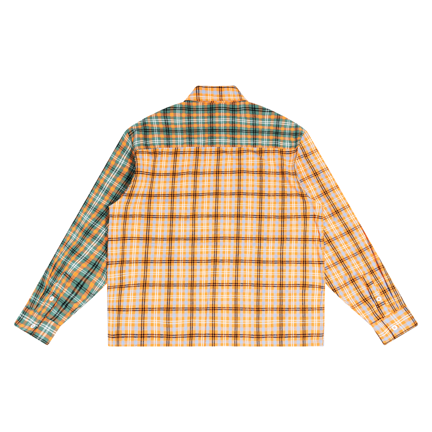 "The Black Cat" Plaid Color Block Shirt