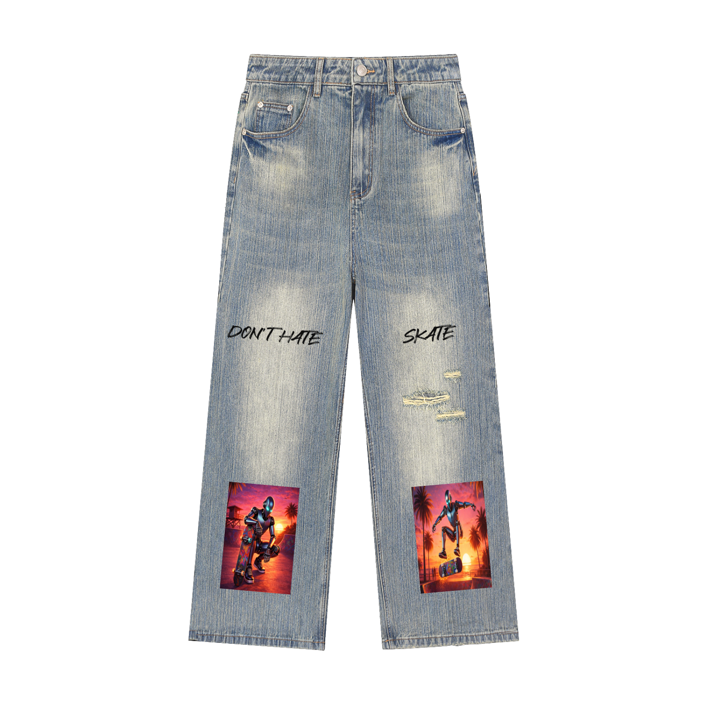Don't Hate, Skate — Sunset Dreaming" Vintage Denim