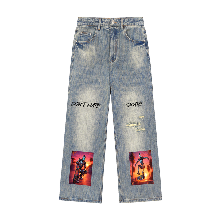 Don't Hate, Skate — Sunset Dreaming" Vintage Denim