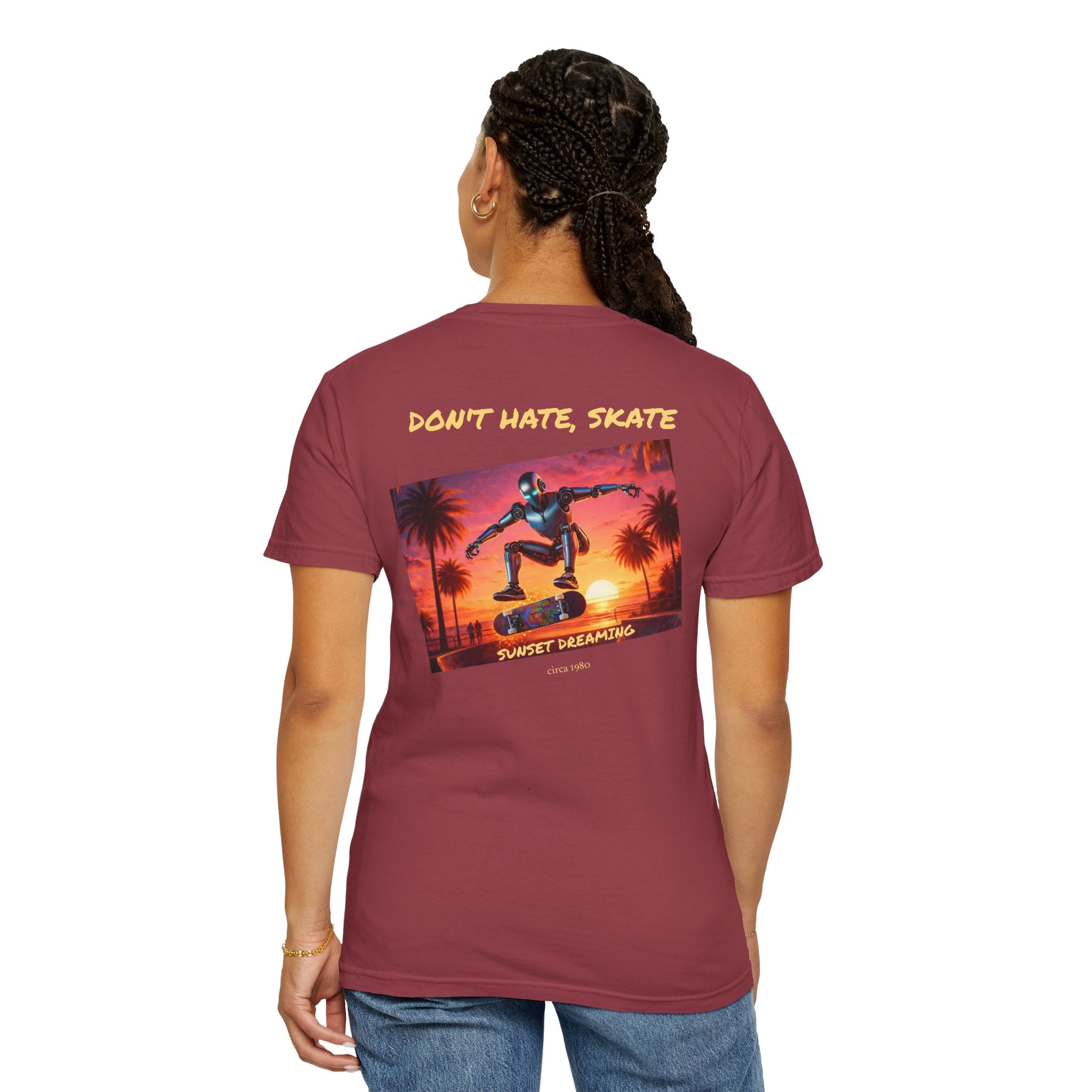 "Sunset Shred: Robo El Skateboarder" Tee Odyssey Retro Collection