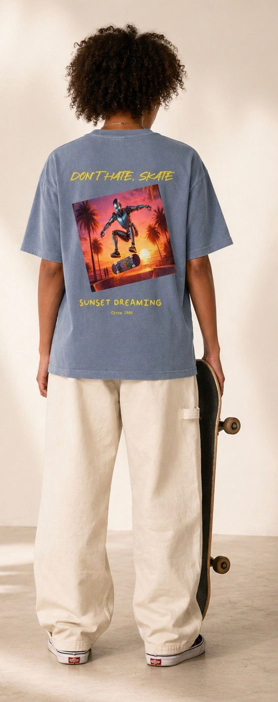 "Don't Hate, Skate — Sunset Dreaming" Tee Retro Collection