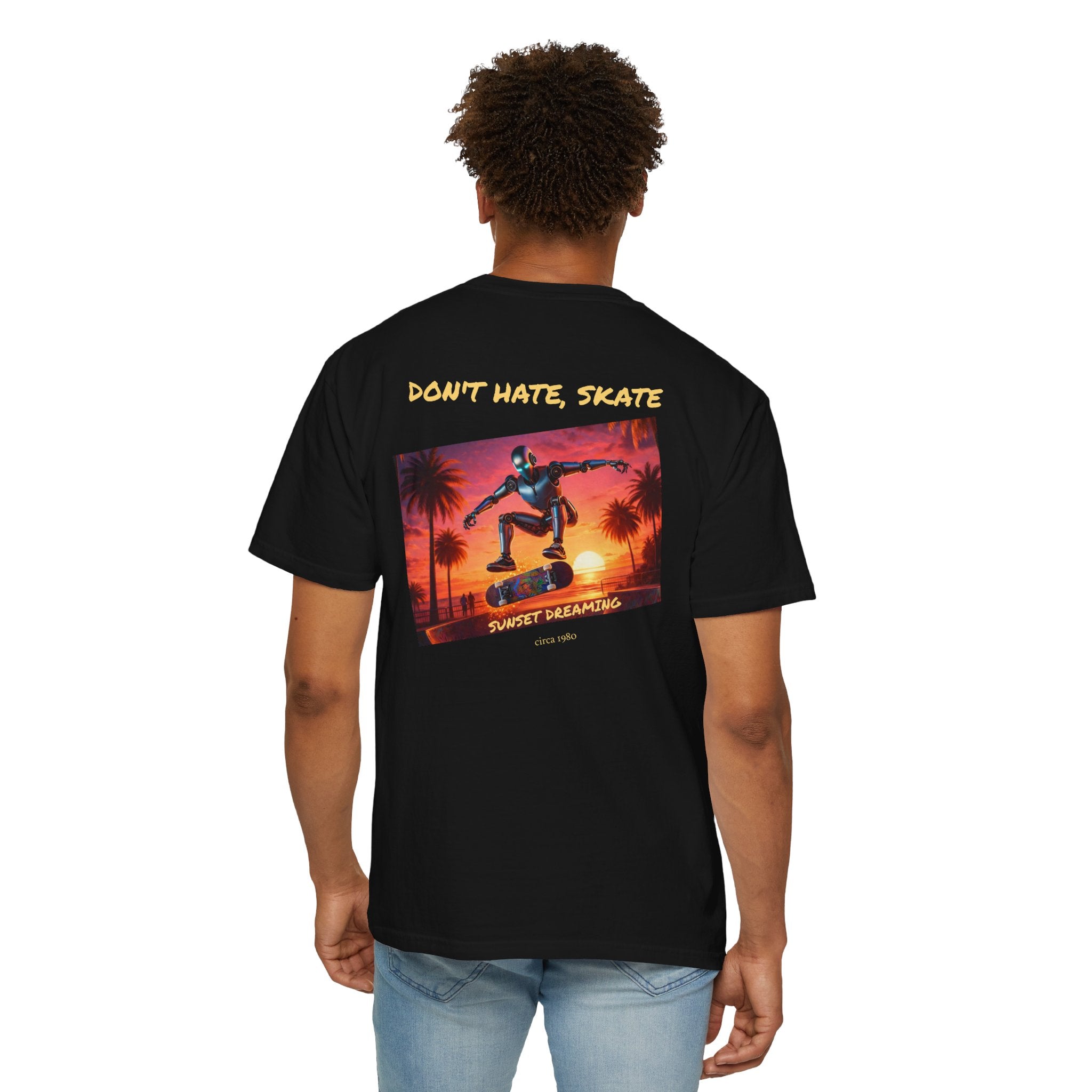 "Sunset Shred: Robo El Skateboarder" Tee Odyssey Retro Collection