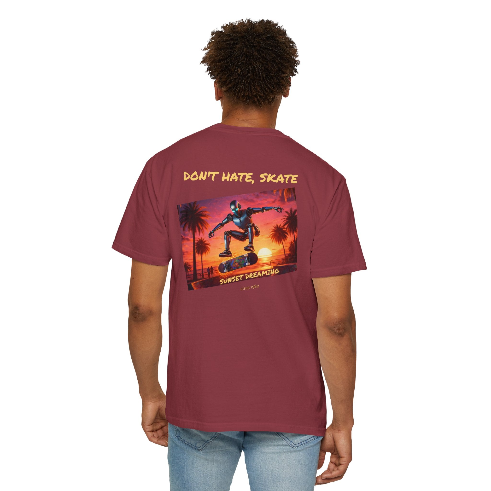 "Sunset Shred: Robo El Skateboarder" Tee Odyssey Retro Collection