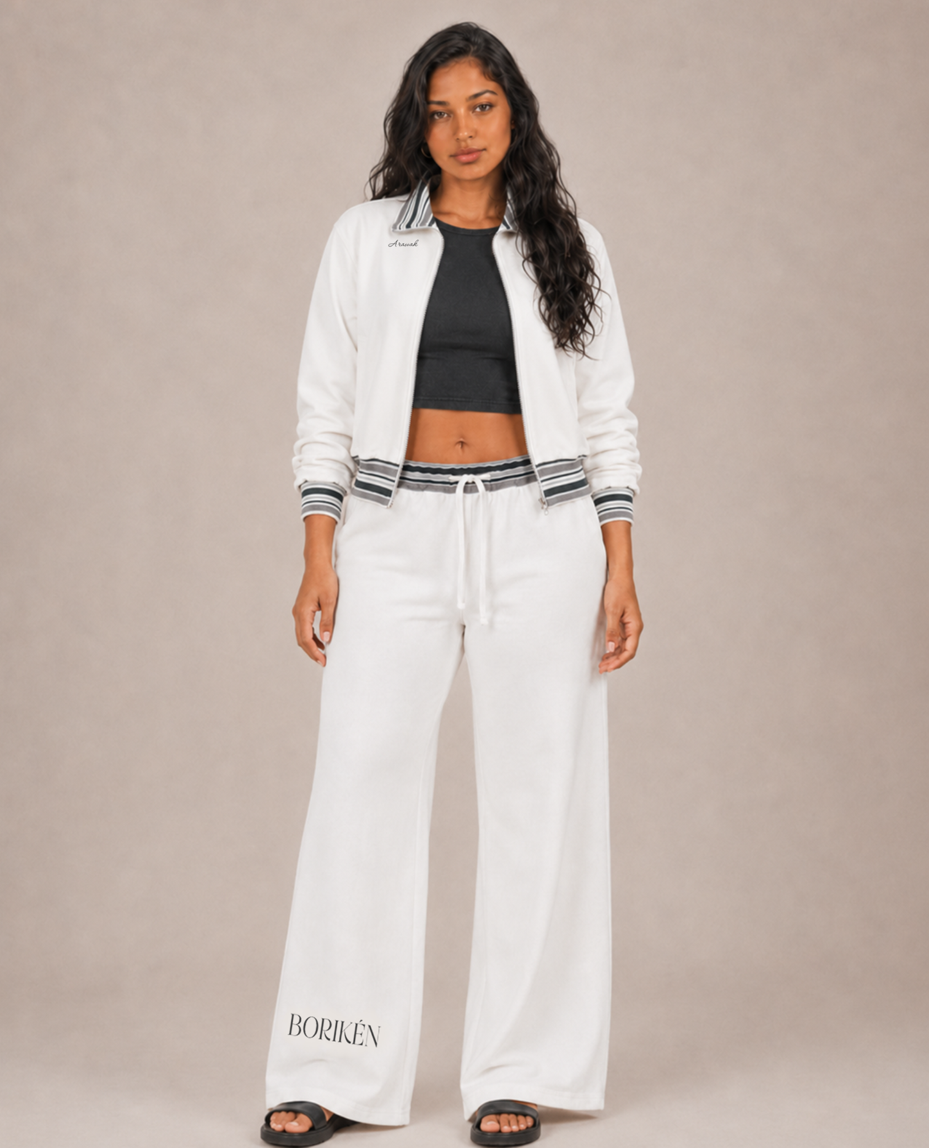 "Arawak" Striped Rib Zip Jacket