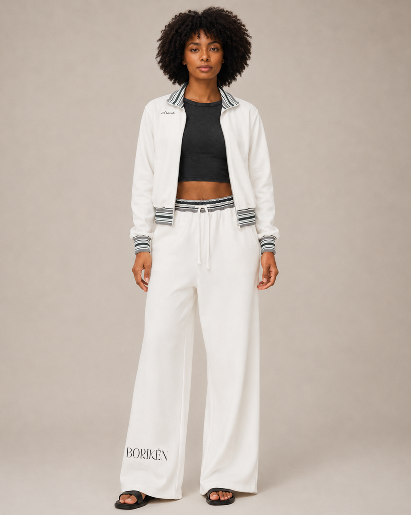 "Arawak" Striped Rib Zip Jacket