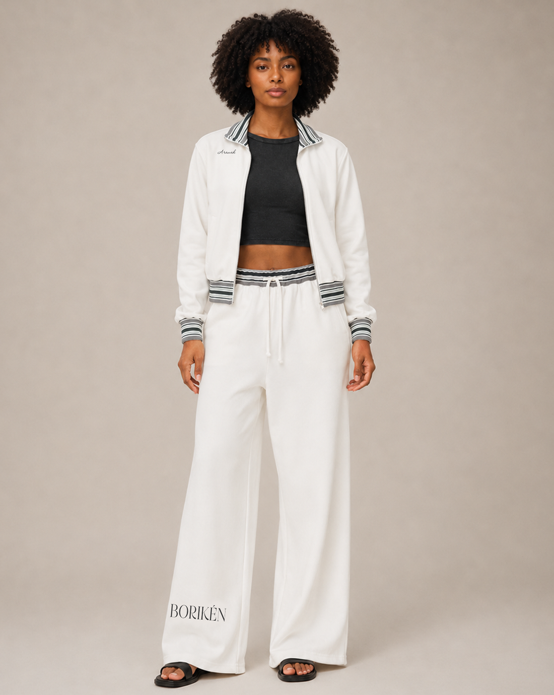 "Arawak" Striped Rib Zip Jacket