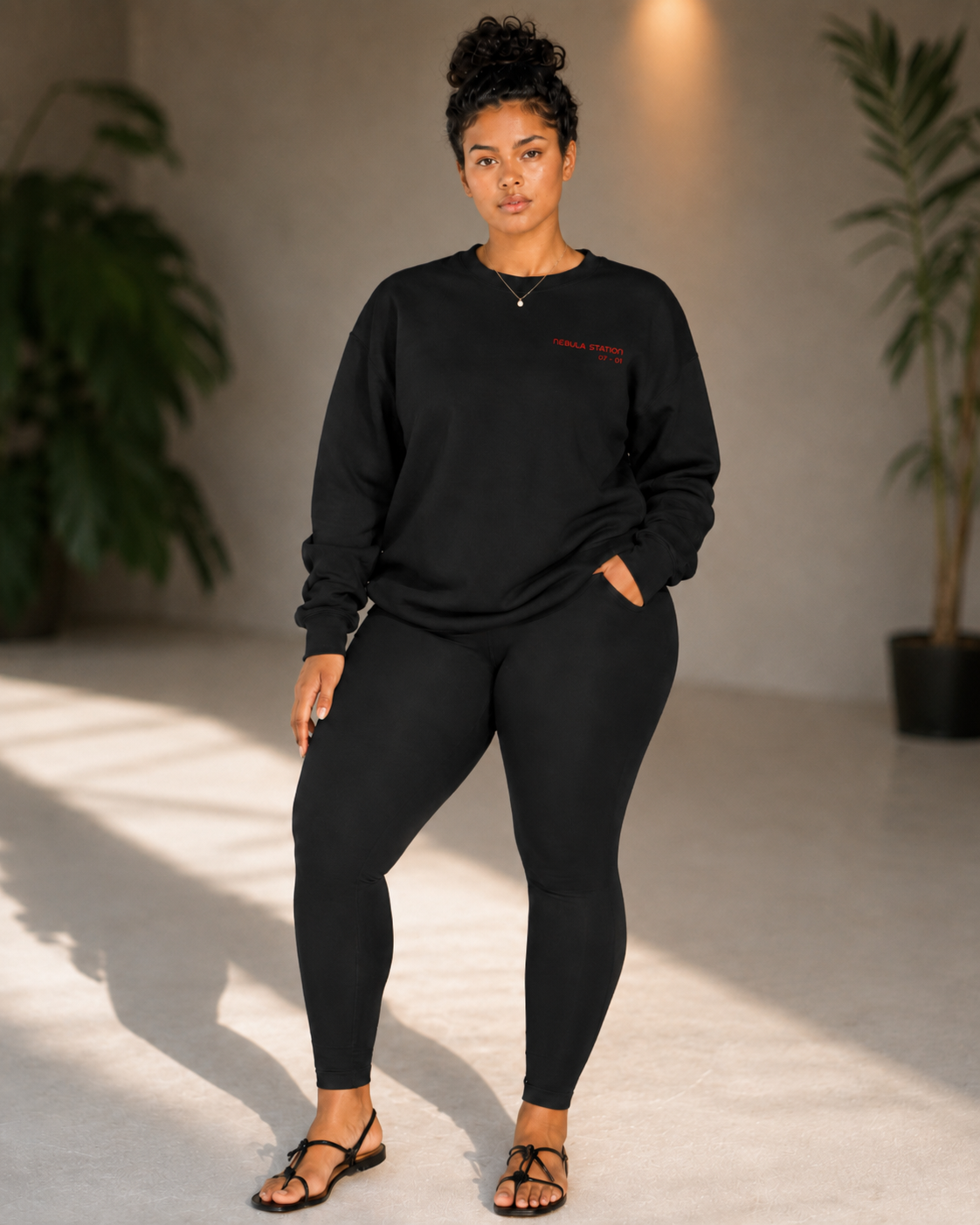 Red Moon Landscape Crewneck Sweatshirt