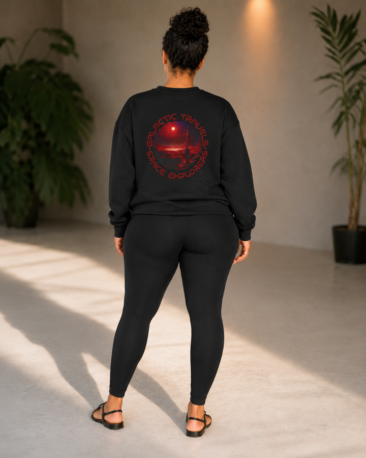 Red Moon Landscape Crewneck Sweatshirt