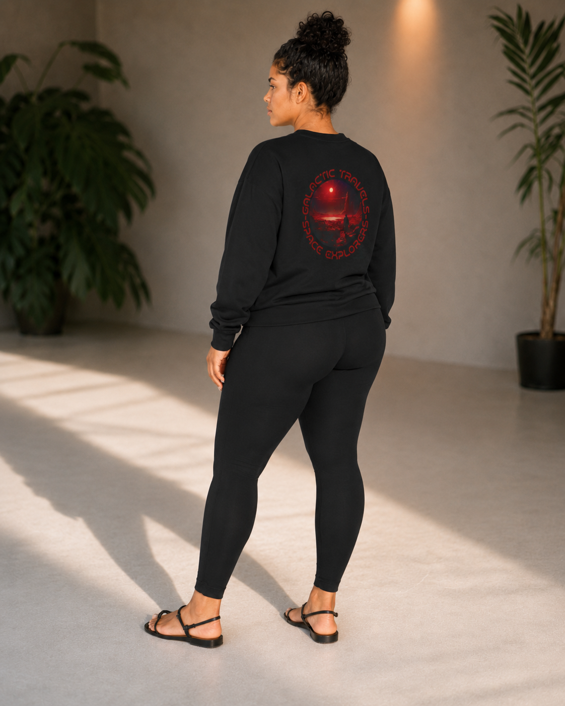 Red Moon Landscape Crewneck Sweatshirt