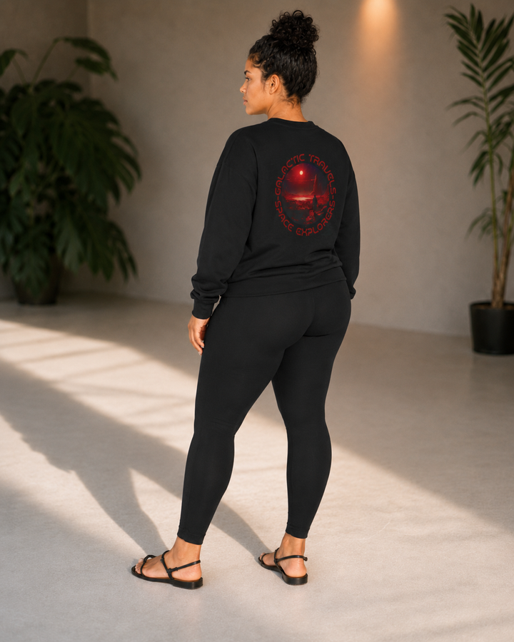 Red Moon Landscape Crewneck Sweatshirt
