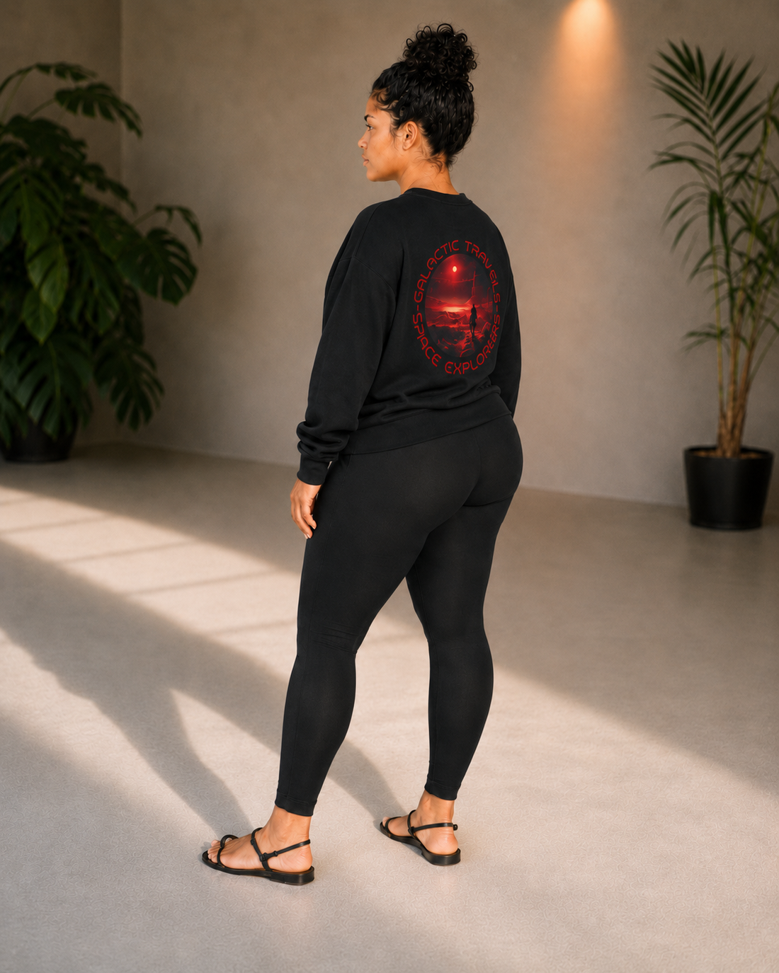 Red Moon Landscape Crewneck Sweatshirt