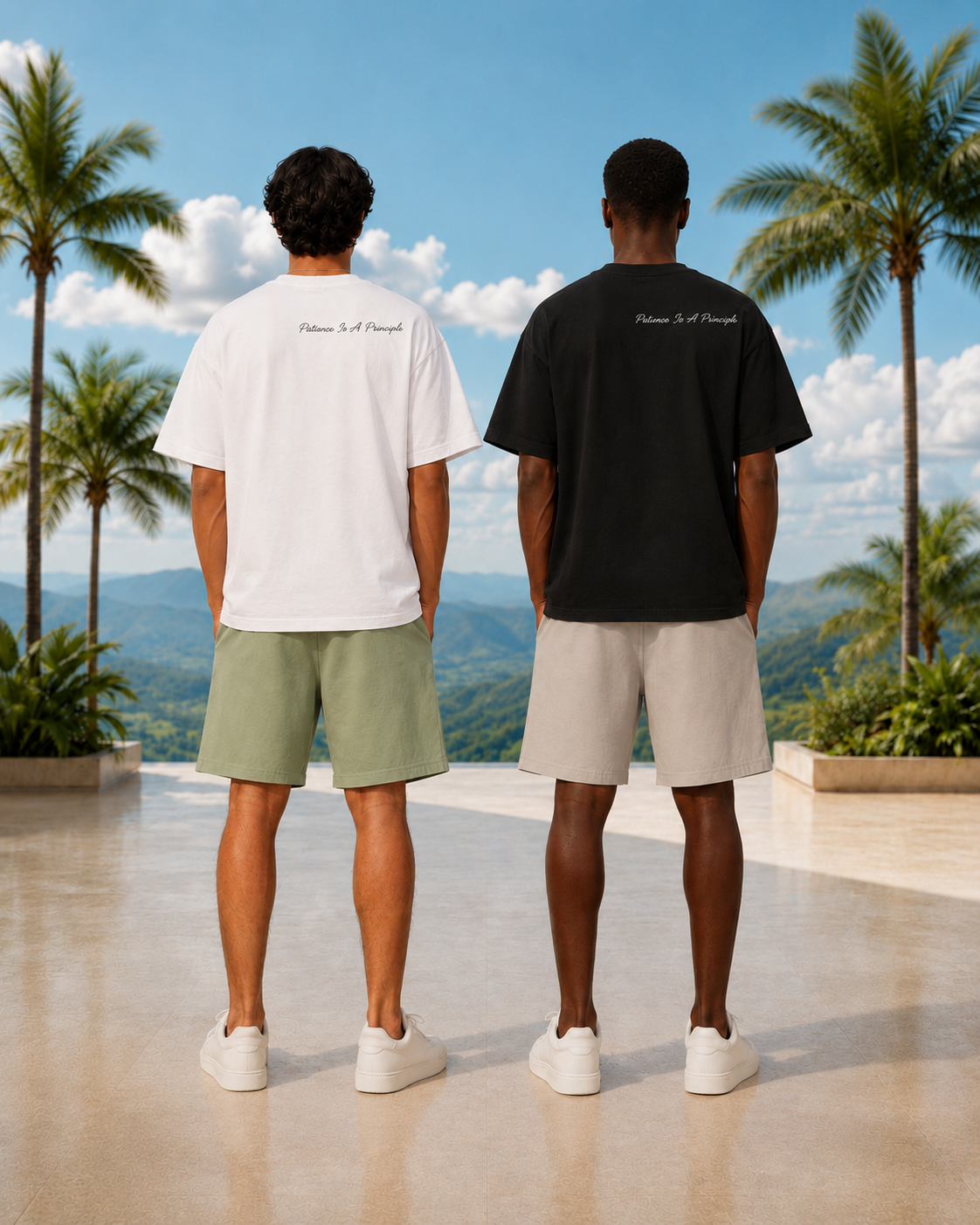 Patience Is A Principle Oversized White Tee