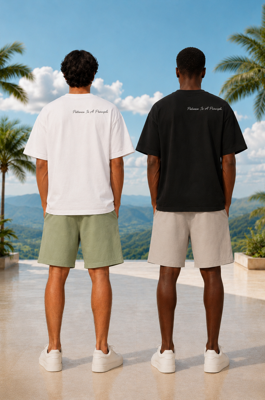 Patience Is A Principle Oversized Black Tee