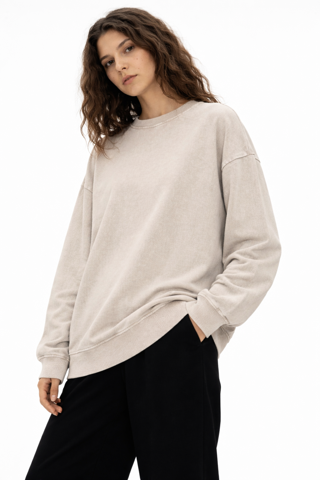 Vintage-treated Oversized Sweatshirt