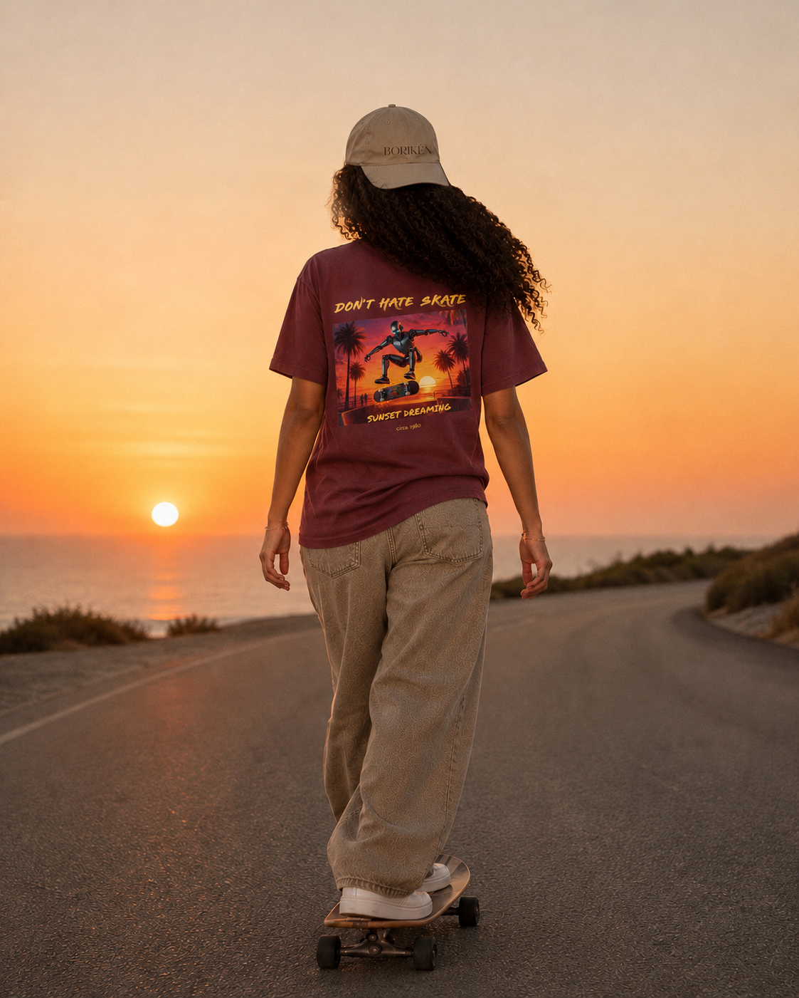 "Sunset Shred: Robo El Skateboarder" Tee Odyssey Retro Collection
