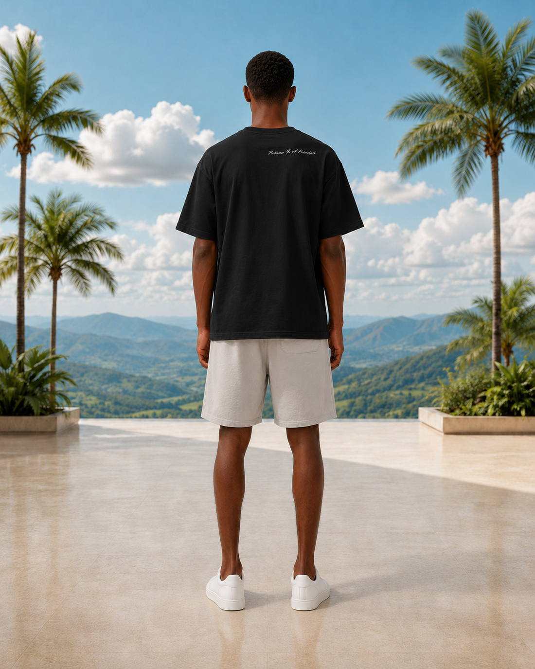 Patience Is A Principle Oversized Black Tee
