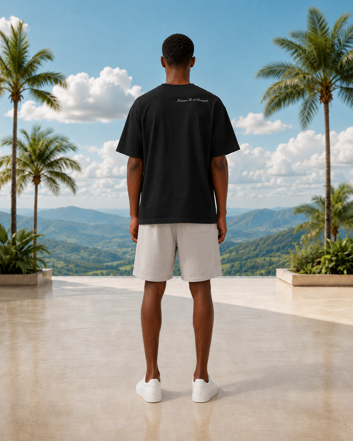 Patience Is A Principle Oversized Black Tee