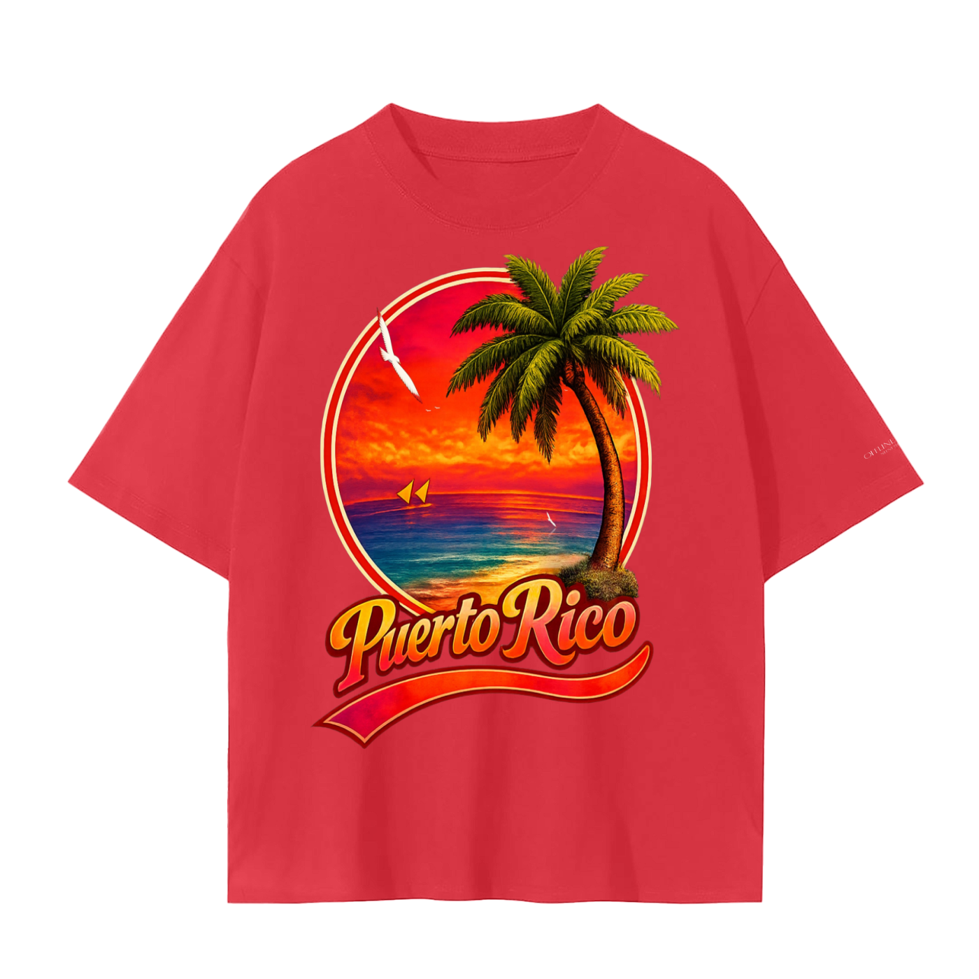 "Puerto Rico Sunset" Tee — Red