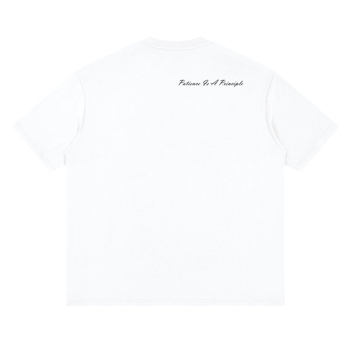 “Patience Is A Principle” Oversized White Tee