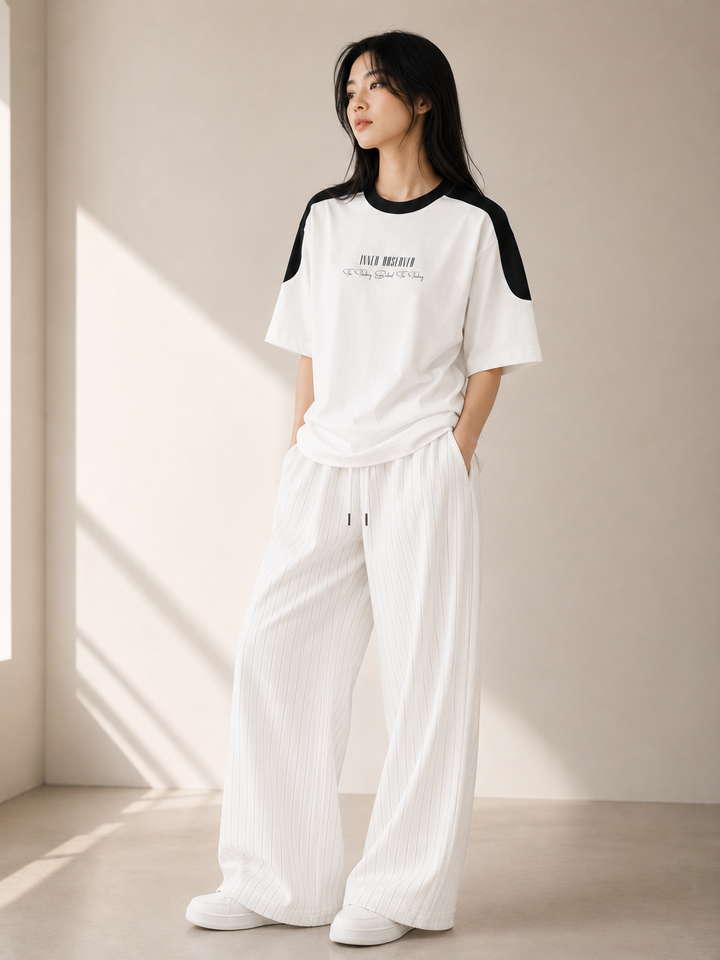Unisex Color Block Oversized T-Shirt