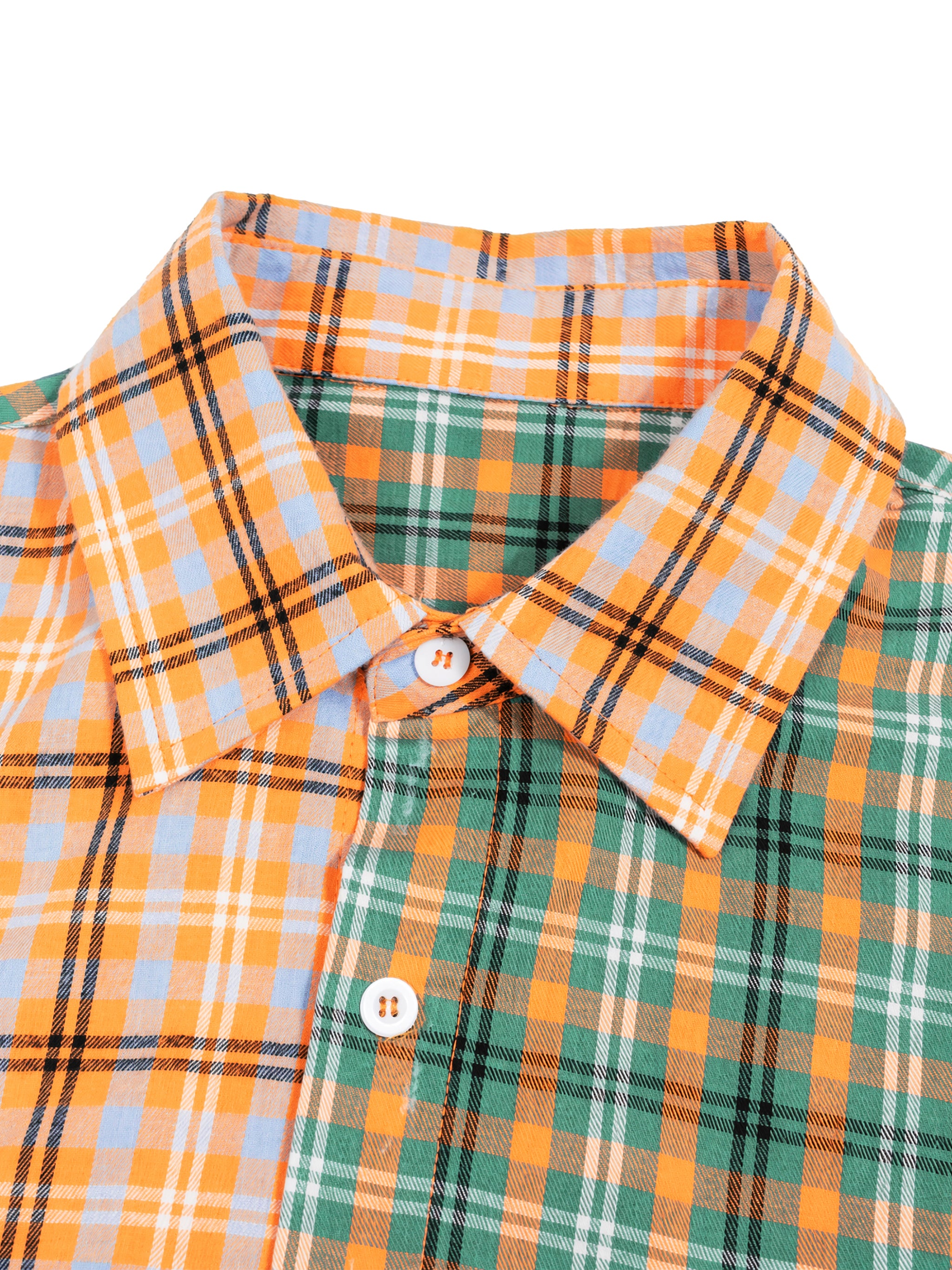 "The Black Cat" Plaid Color Block Shirt