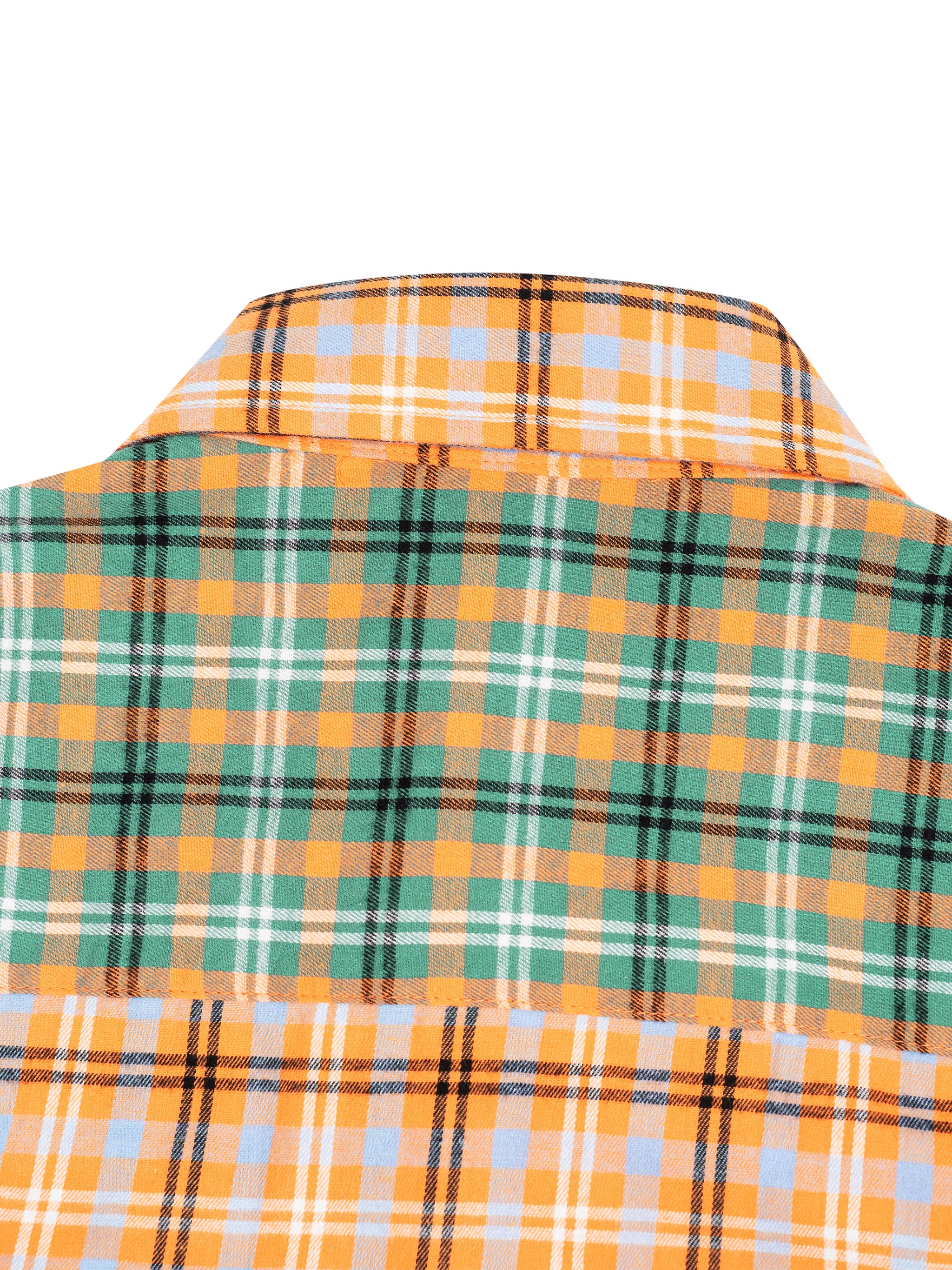 "The Black Cat" Plaid Color Block Shirt