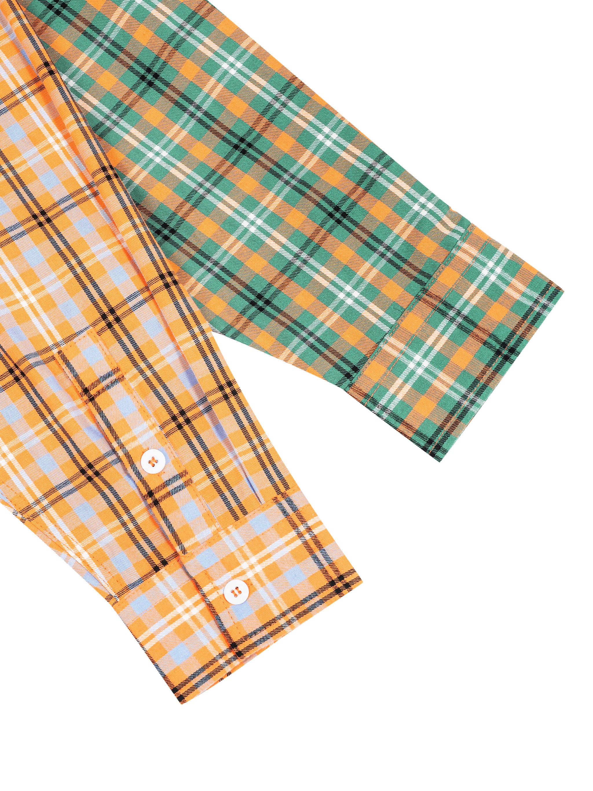 "The Black Cat" Plaid Color Block Shirt