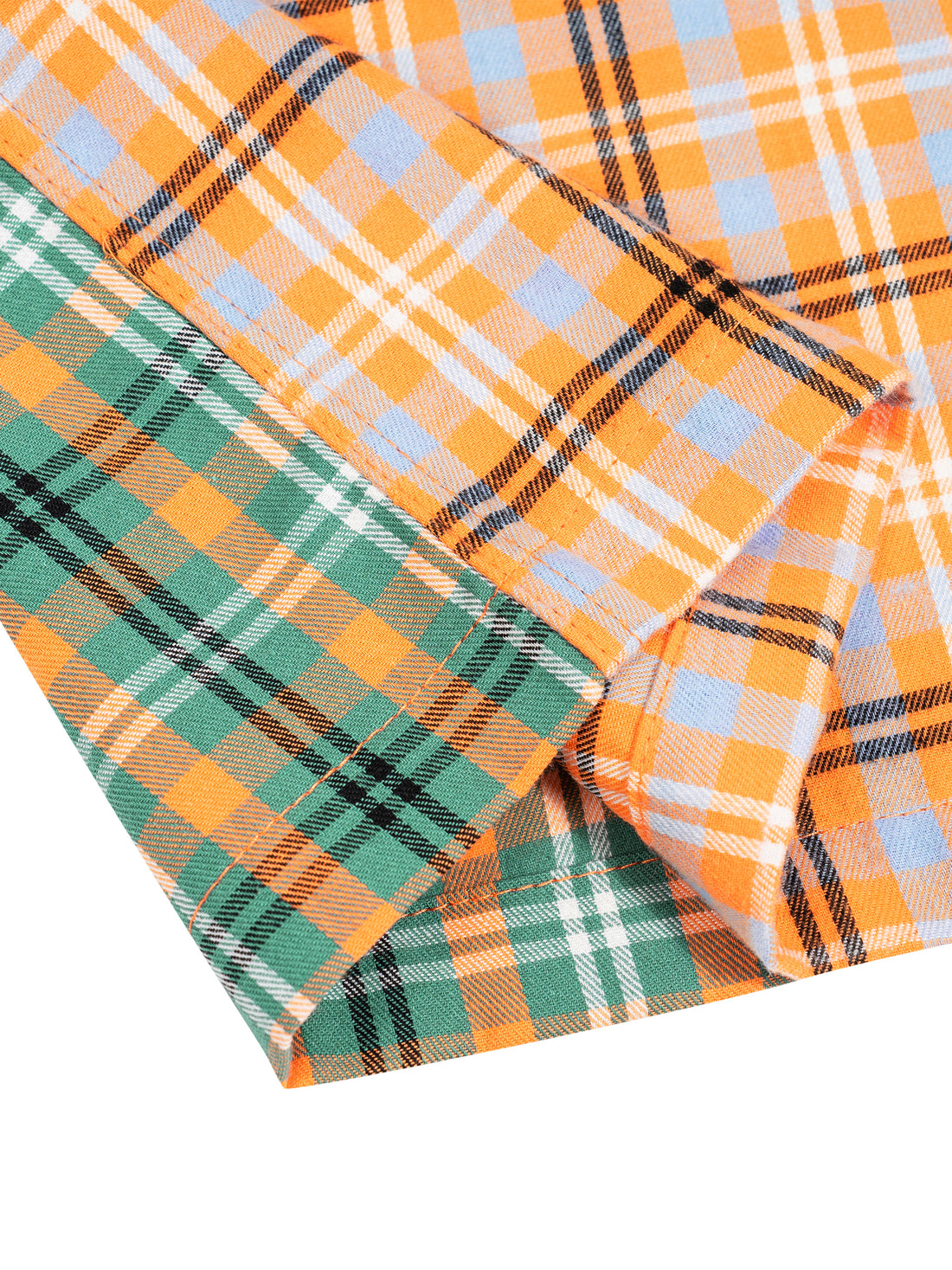 "The Black Cat" Plaid Color Block Shirt