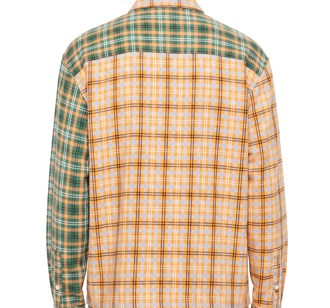 "The Black Cat" Plaid Color Block Shirt